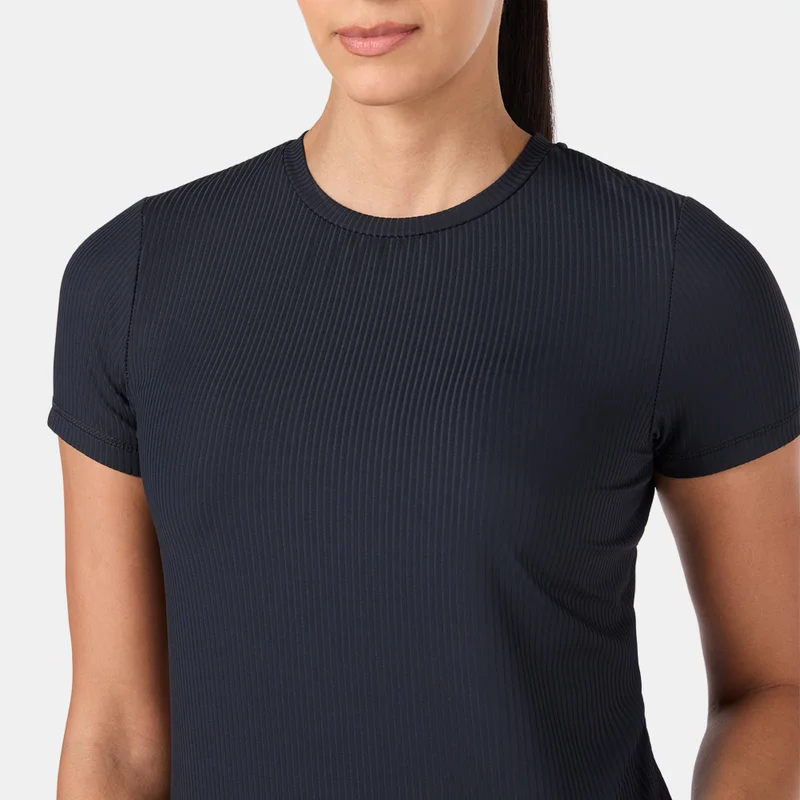 Sun And Sand Sports Black Women's Textured T-Shirt for Women | Best Price UAE