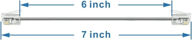 NECABLES 2Pack 6 Inch Short Telephone Cord Phone Cable Wall Phone Cord for Landline RJ11 6P4C Male to Male - Image 2