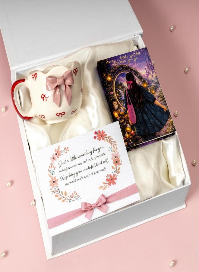 Rarejoy Bow Theme Gift Hamper for Her | Cute Bow Mug, Aesthetic Diary & Greeting Card | Romantic Gift for Women, Girls | Perfect for Valentine’s Day, Birthday, Farewell, Women's Day, Anniversary 3In1 - Image 1