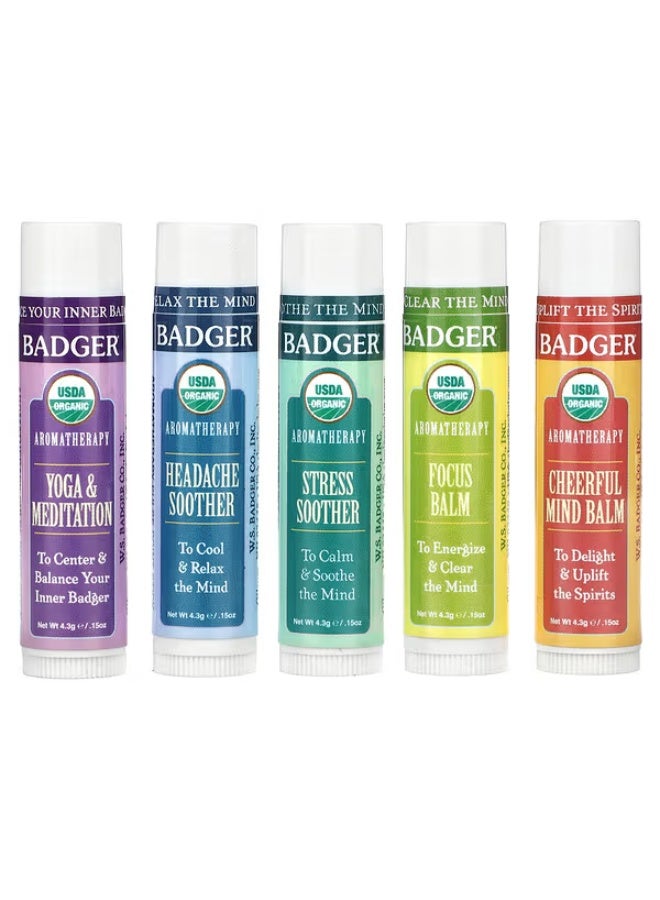 Aromatherapy Travel Kit, 5 Pack, 0.15 oz (4.3 g) Each