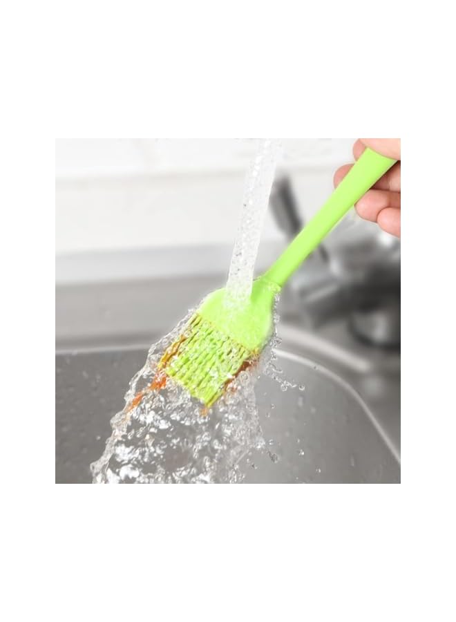 S-TOP Silicone Pastry Brushes Natural for Kitchen, Basting Brush for Baking and Cooking, Food Grill Brushes with Long Handle, Oil Brush Set 4 Packs - Image 3