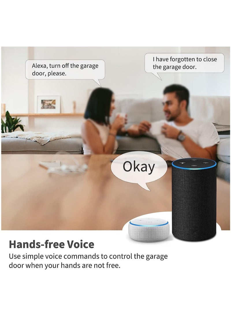 Smart WiFi Switch Garage Door Opener Controller Work, with Alexa Echo Google Home Smart Life/Tuya APP Control No Hub Required