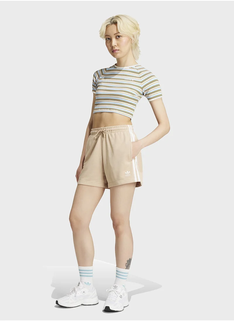 adidas Originals 3 Stripe Shorts French Terry
