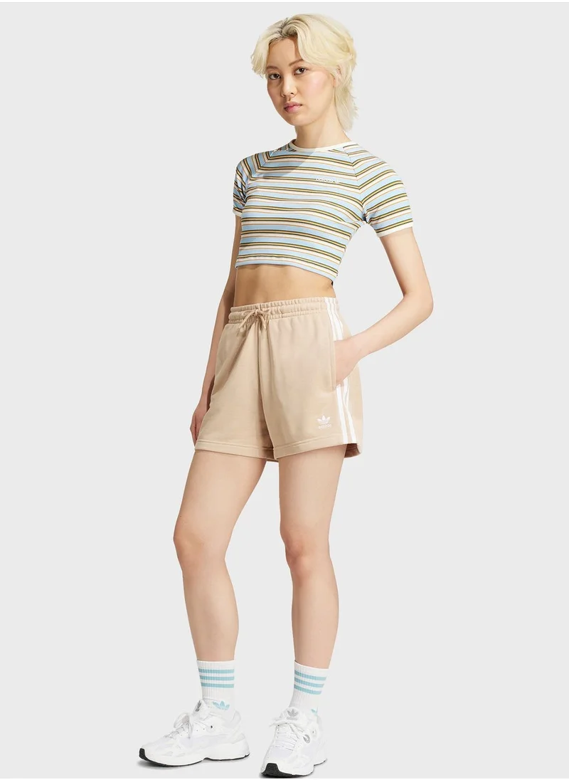 adidas Originals 3 Stripe Shorts French Terry