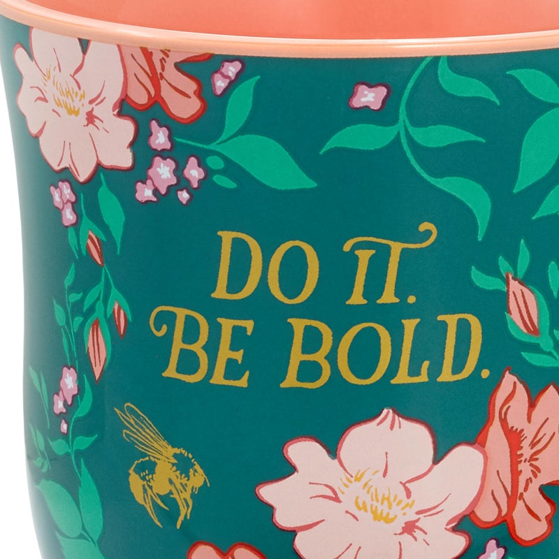 Hallmark Bridgerton Floral Tea Cup, 15 oz. (Do It, Be Bold, Teal Green with Coral Flowers) Birthday or Christmas Gift for Mom, Sister, Friend - Image 4