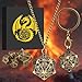 Keller & Weber Mini DND Dice Set with Hollow D20 Metal Case Portable Keychain Necklace Tiny 7pcs Polyhedral DD Dice Set DND Gifts with Gift Box DD Accessories for RPGGreen Diamond Bronze - Image 4