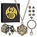 Keller & Weber Mini DND Dice Set with Hollow D20 Metal Case Portable Keychain Necklace Tiny 7pcs Polyhedral DD Dice Set DND Gifts with Gift Box DD Accessories for RPGGreen Diamond Bronze - Image 2