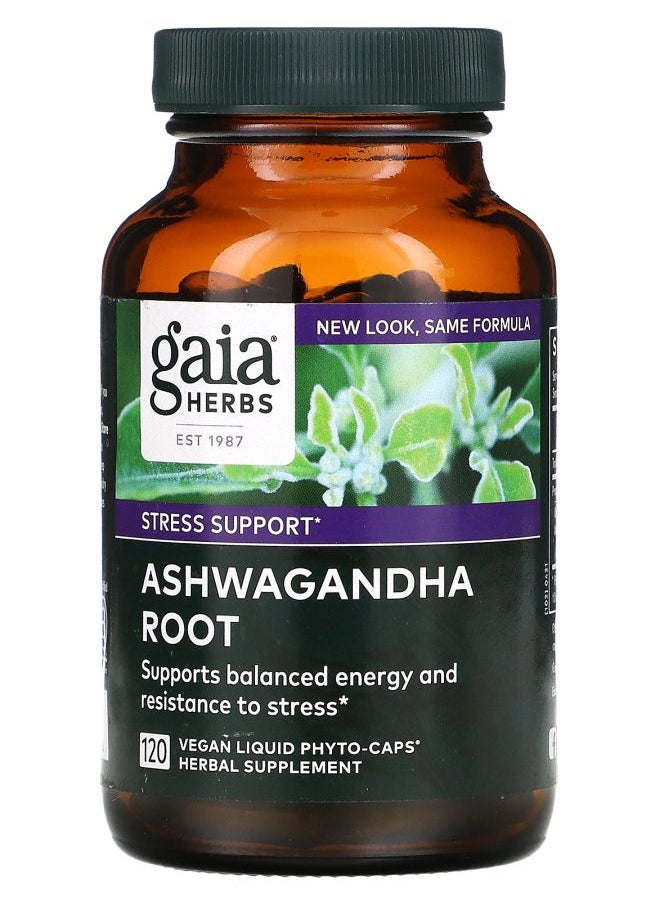 Gaia Herbs Ashwagandha Root 120 Vegan Liquid Phyto-Caps 