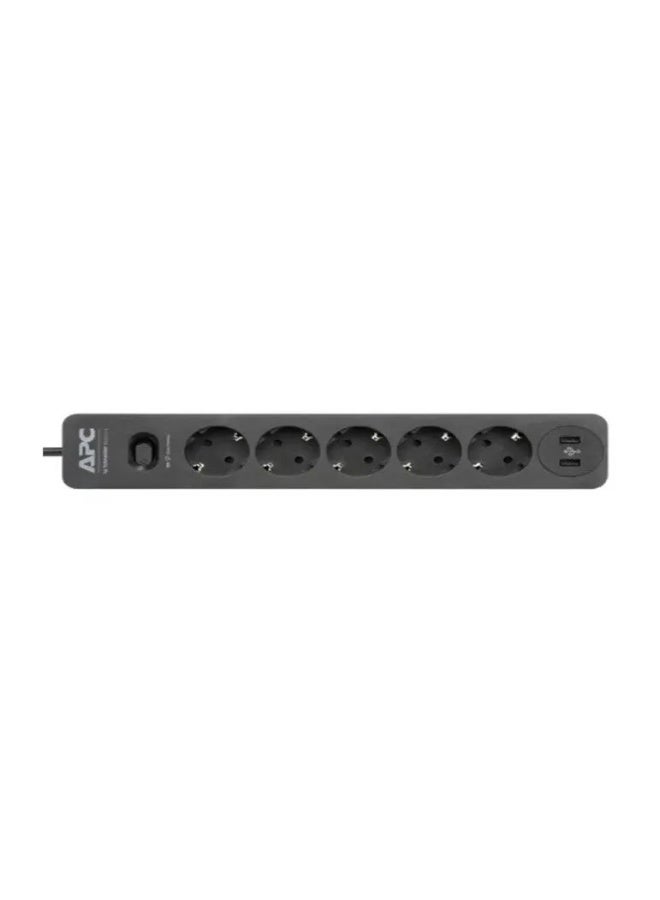 APC Essential SurgeArrest 5 Outlet 2 USB Ports Black 230V Germany - Image 3
