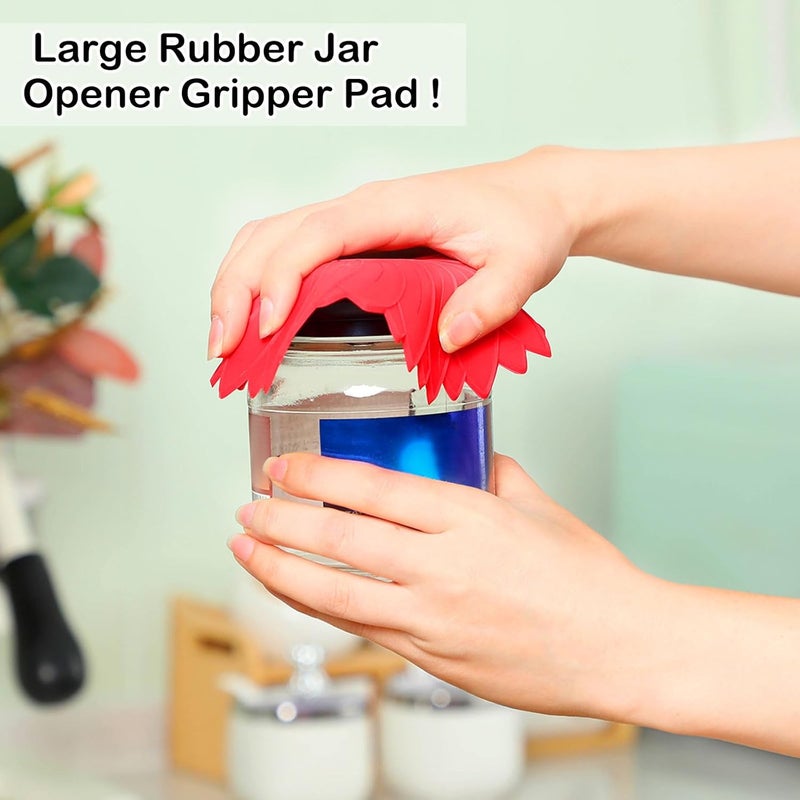 Maxdot 4 Pcs Large Rubber Jar Opener Pad Jar Opener 6.10 Inch Multi Function Non Slip Jar Opener Resistant Coasters for Weak Arthritis Hands Seniors Easy Opening(Bright Colors) - Image 5