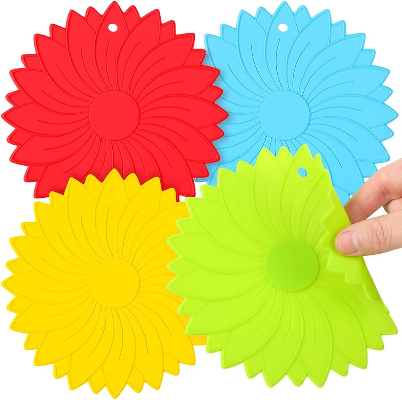 Maxdot 4 Pcs Large Rubber Jar Opener Pad Jar Opener 6.10 Inch Multi Function Non Slip Jar Opener Resistant Coasters for Weak Arthritis Hands Seniors Easy Opening(Bright Colors) - Image 1