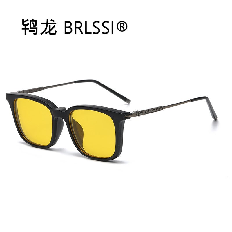 2378 New Magnetic Suction Glasses Polarized Sunglasses Eyebrows Metal Box Outdoor Multi-Functional Driving Sunglasses Change Piece - Image 1