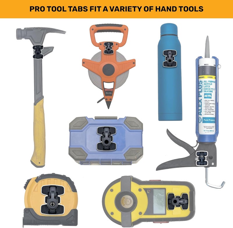 SPIDER Tool Holster - Pro Tape Measure + Hammer Holster Kit - Upgraded, Self Locking, Quick Draw Universal Tool Holder with Ambidextrous Thumb Lock - Compatible with All Major Brands - Image 4