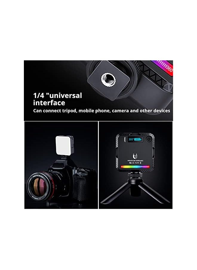 wisfunlly RGB Video Light, Portable LED Camera Video Light 360°Full Color Dimmable 2500K-10000K Rechargeable LED Lighting for Vlogging, Video Conference, TikTok, Photography Lights  - Image 5