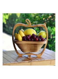 ماركة غير محددة سلة قابلة للطي لحفظ الفواكه من البامبو بني  - Image 1