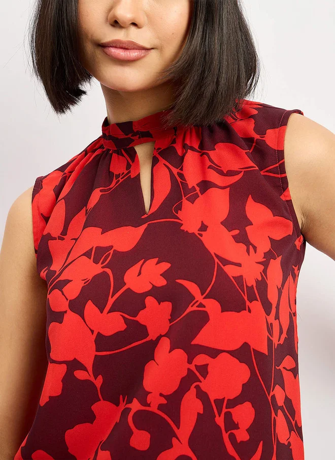 Salt Attire SALT ATTIRE Floral Print Halter Neck Georgette Top