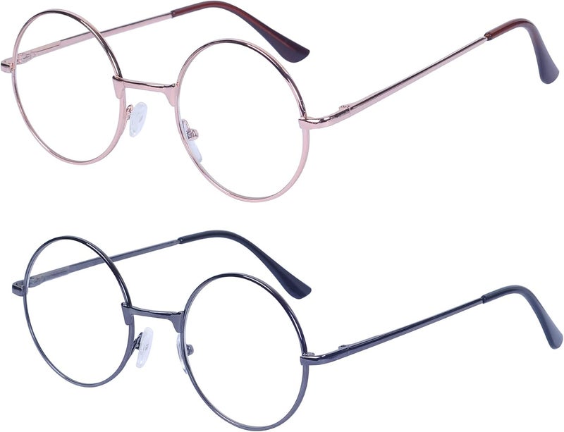 JoXiGo 4 Pack Reading Glasses for Women Men Retro Round Metal Frame - Image 3