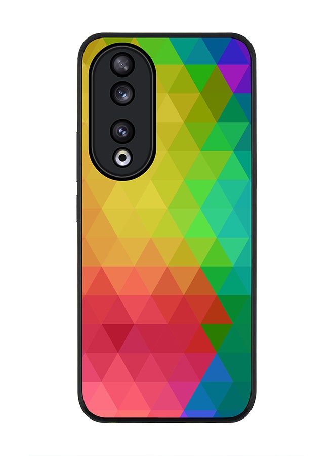 Stylizedd Rugged Black edge case for Honor 90 5G, Slim fit Soft Case Flexible Rubber Edges Anti Drop TPU Gel Thin Cover -  Tropical Prism - Image 1