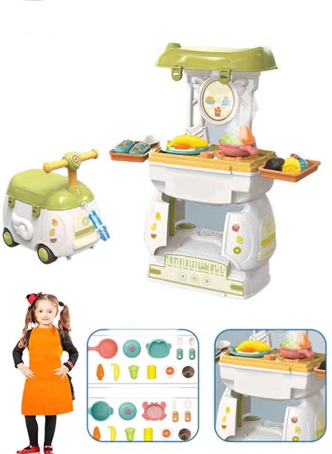 مجموعة أدوات مائدة محاكاة لعبة المطبخ للأطفال الصغار، ألعاب لعب الأدوار، مجموعة ملعقة وشوكة طعام كرتونية مع وظيفة تخزين، مناسبة للعب الأدوار للأولاد والبنات فوق 3 سنوات، ألعاب داخلية وخارجية، هدايا العطلات. - Image 1