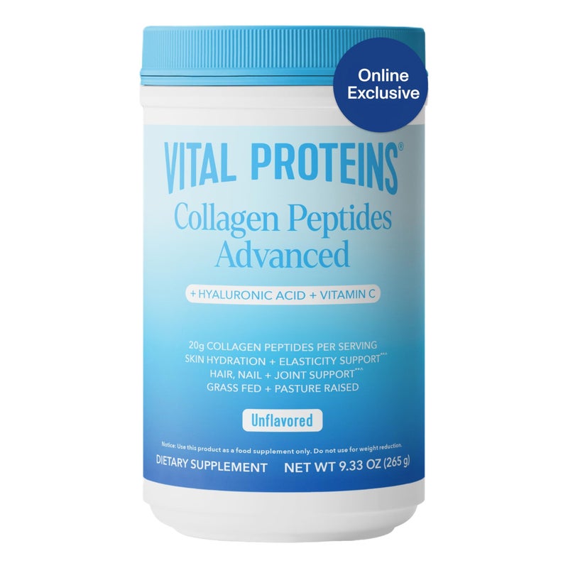 Vital Proteins Collagen Peptides Powder Advanced with Hyaluronic Acid & Vitamin C, Collagen Supplements, Unflavored, 13 Servings - Image 1