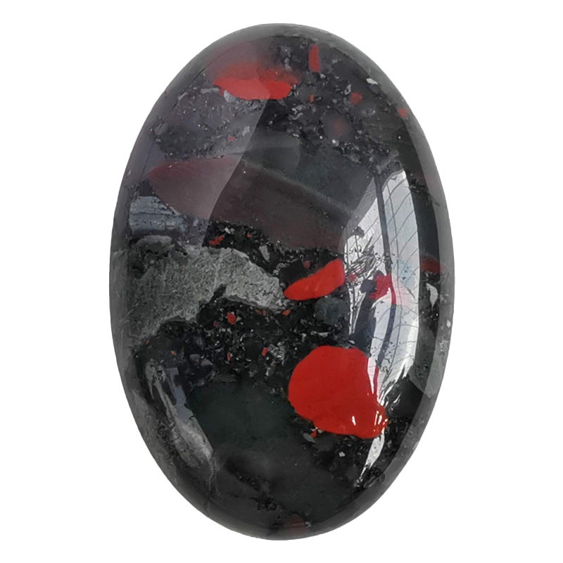 Bacatgem Natural Africa Bloodstone Oval Palm Pocket Healing Crystal Massage Spa Energy StoneHealing Crystal for Therapy Geometry Chakra Balancing