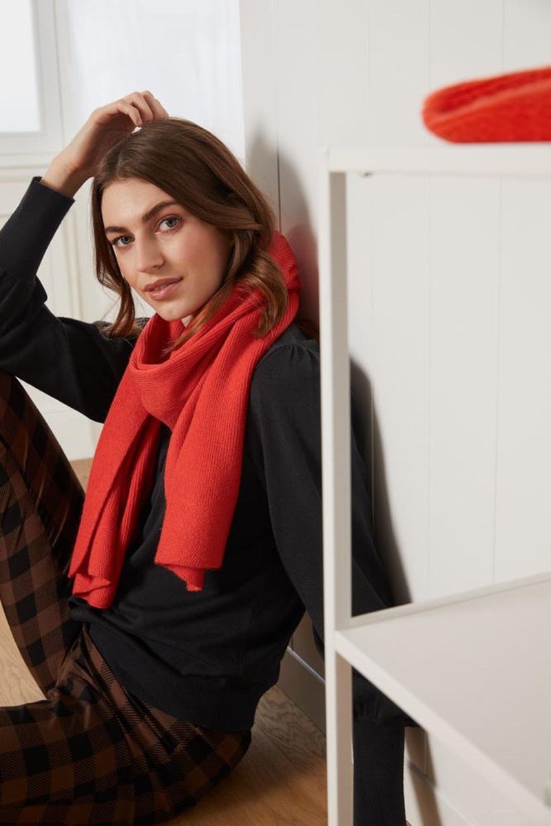 Tchibo Women Knitted Scarf, Red  - Image 1