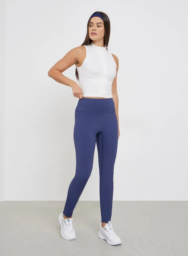 ستايلي اكتيف ليقنز بخصر عريض وتفاصيل درزات