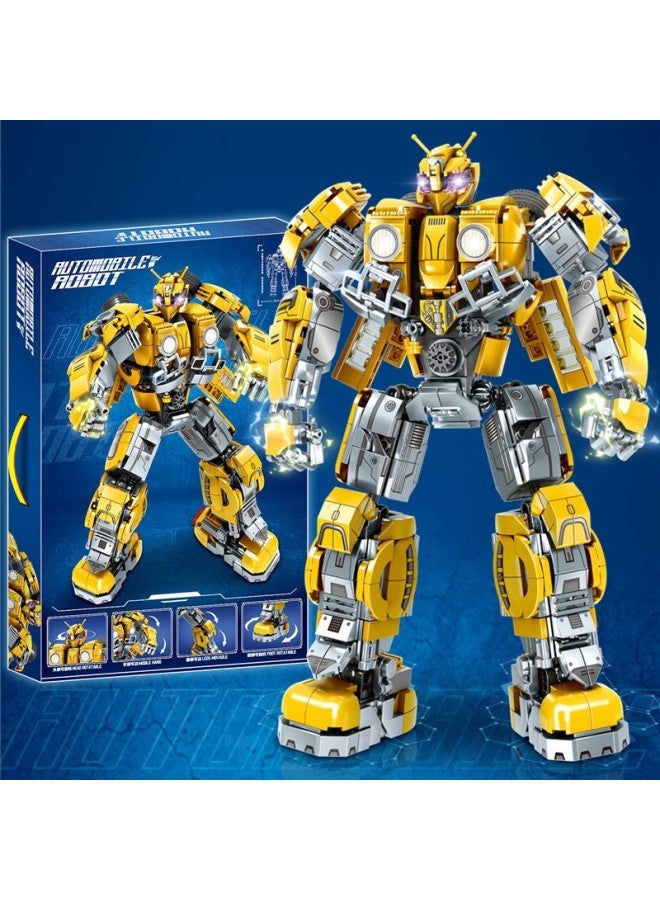 Compatible With Le Gao Le Play LW705 Deformation Machine King Kong Big Optimus Hornet Column Building Blocks Small Particle Educational Toys-Color:7069 Wasp Mech 【927 Particles】】 - Image 1
