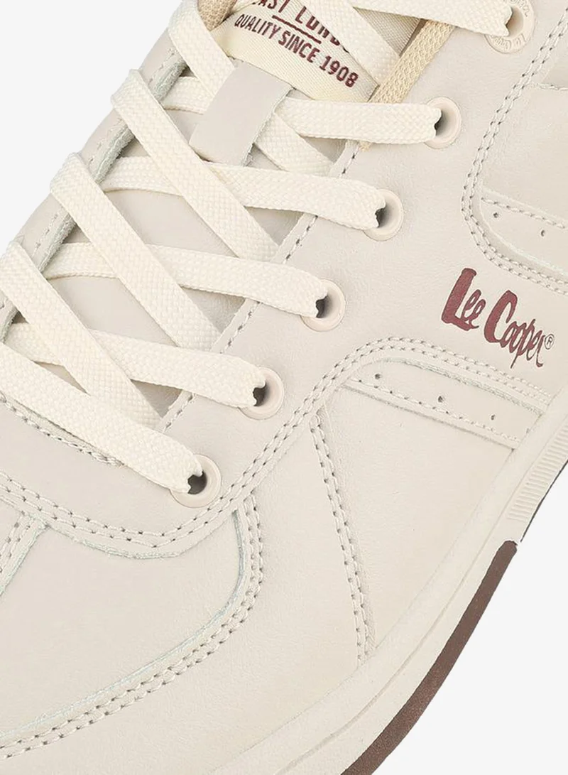 Lee Cooper BEIGE Men Logo Lace-Up Sneakers for Men | Best Price UAE
