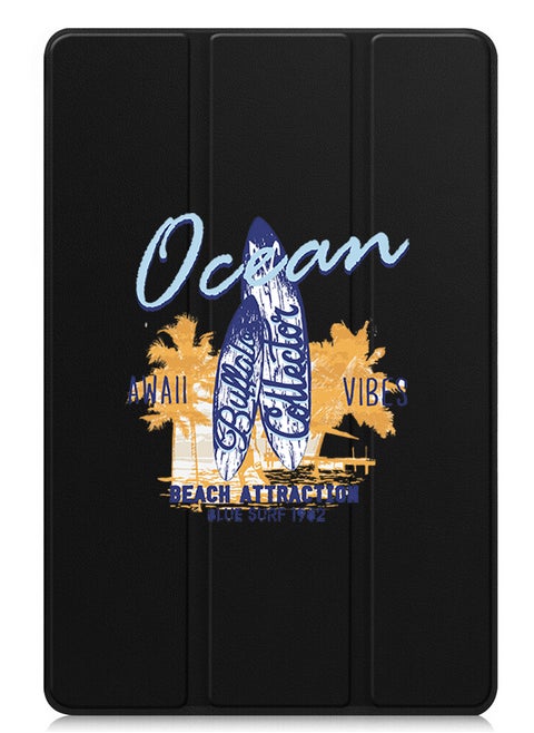 Protective Flip Case For Apple iPad Pro 11 (2024) With Trifold Stand Auto Wake Sleep Shockproof Cover Ocean