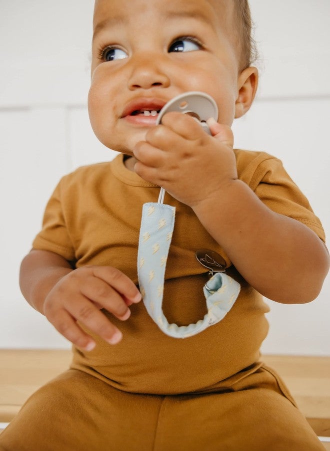 Copper Pearl 3-Pack Pacifier Holders: Premium Knit Binky Clips for Baby Girls and Boys - Stylish Stainless Steel Design for Secure No-Drop Attachment - Image 4