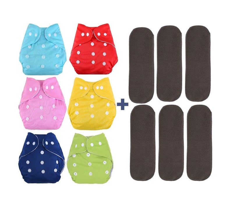 DOMENICO World Kids Diaper Reusable Diaper Baby Washable Diaper Cloth Diaper Nappies With Wet-Free Inserts for Babies (5 Layer Insert Pad For Cloth Diapers) - Image 1
