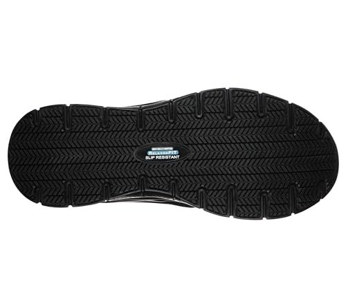 SKECHERS حذاء عمل سلكي للرجال من سكيشرز فليكس أدفانتج مقاوم للانزلاق، أسود، 10 - Image 4