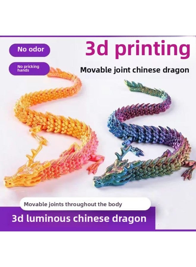 Print Joint Hot-selling Ornaments Activities Internet Red Explosions Chinese Dragon Creative Hand-made Dragon Handicraft Gift-Color:45cm Silk Red Gold Chinese Dragon - Image 3