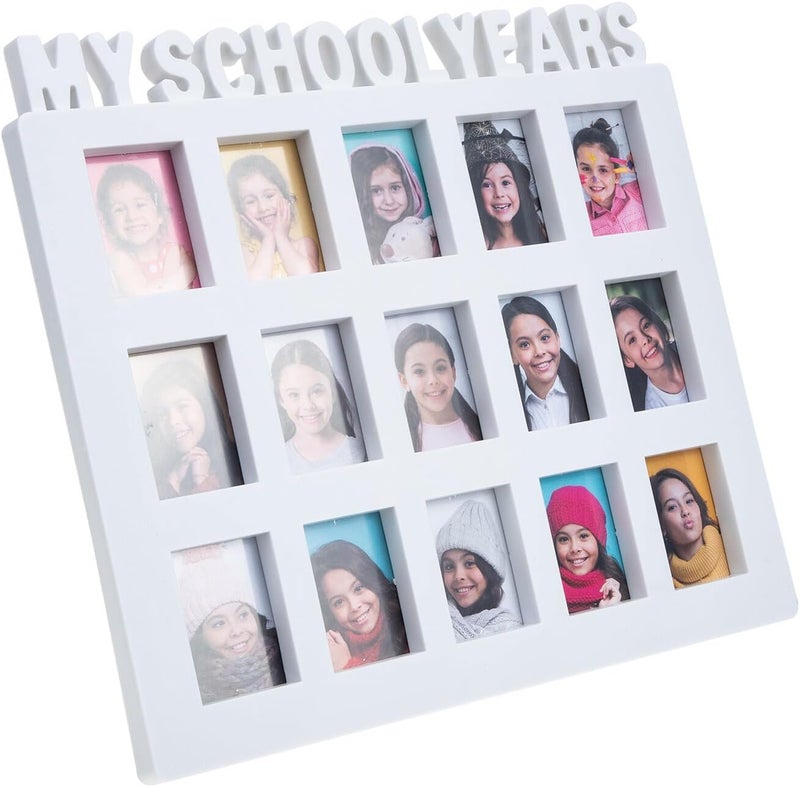 PATKAW School Years Picture Frame with Clips Hanging and Tabletop Display Plastic Photo Frame for Growth Records and Childhood Memories Home Décor - Image 1