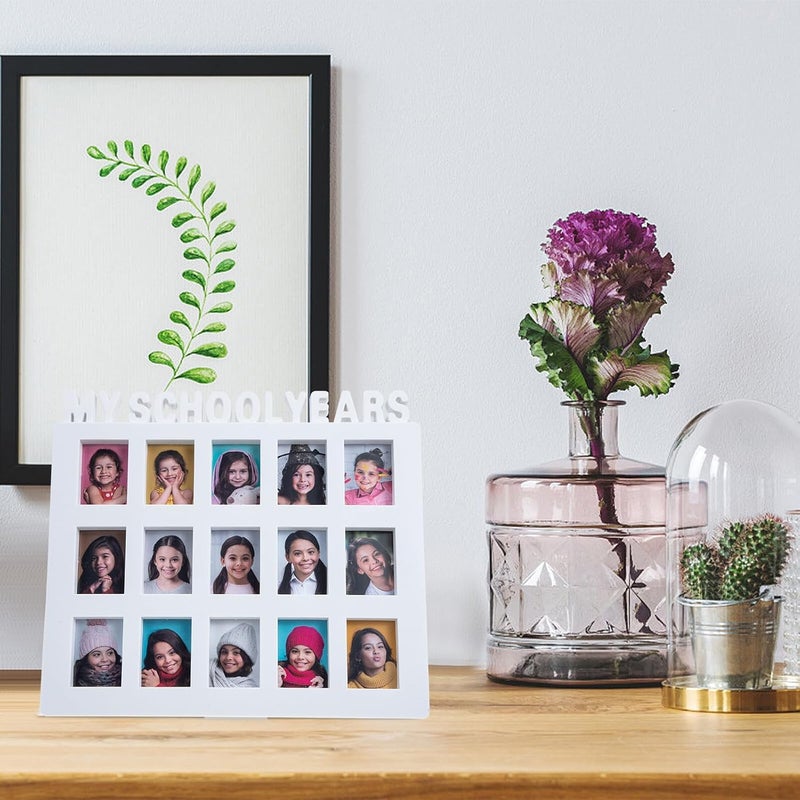 PATKAW School Years Picture Frame with Clips Hanging and Tabletop Display Plastic Photo Frame for Growth Records and Childhood Memories Home Décor - Image 5