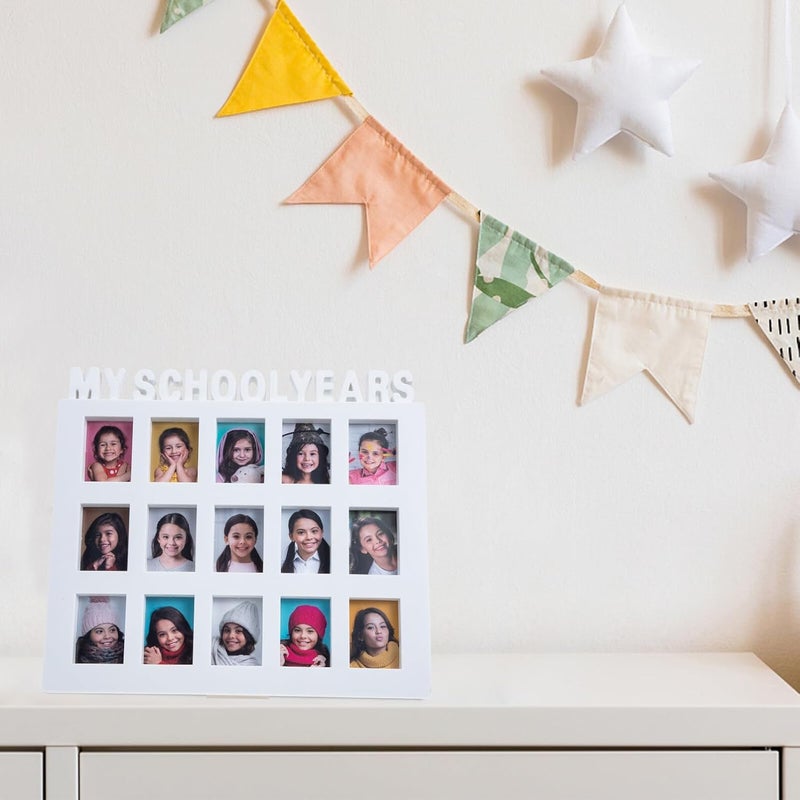 PATKAW School Years Picture Frame with Clips Hanging and Tabletop Display Plastic Photo Frame for Growth Records and Childhood Memories Home Décor - Image 4