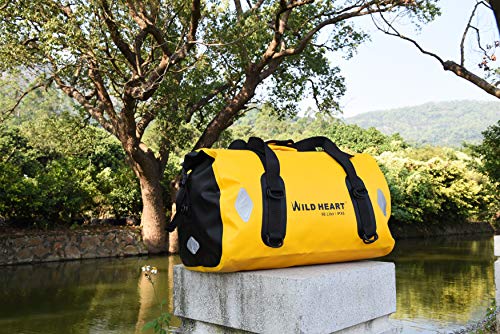 WILD HEART Waterproof Bag 55L 66L 77L Motorcycle Dry Duffel Bag for Travel,Motorcycling, Cycling,Hiking,Camping (66L, Yellow) - Image 5