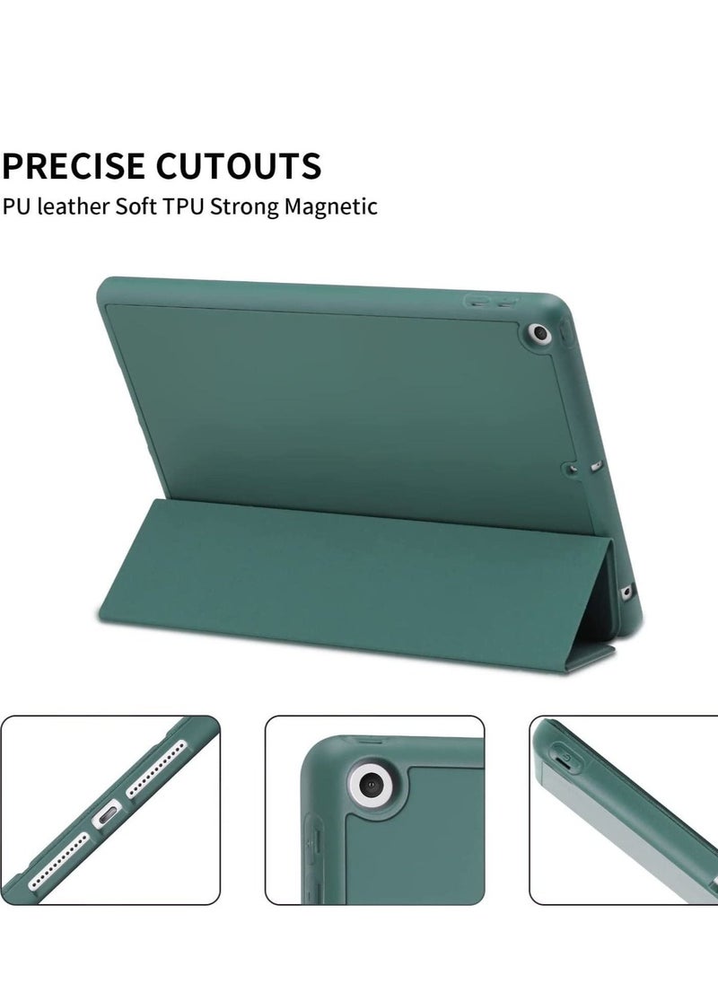 iPad 9th/8th/7th Generation case (2021/2020/2019) iPad 10.2-Inch Case with Pencil Holder [Sleep/Wake] Slim Soft TPU Back Smart Magnetic Stand Protective Cover Cases (Dark Green) - Image 3