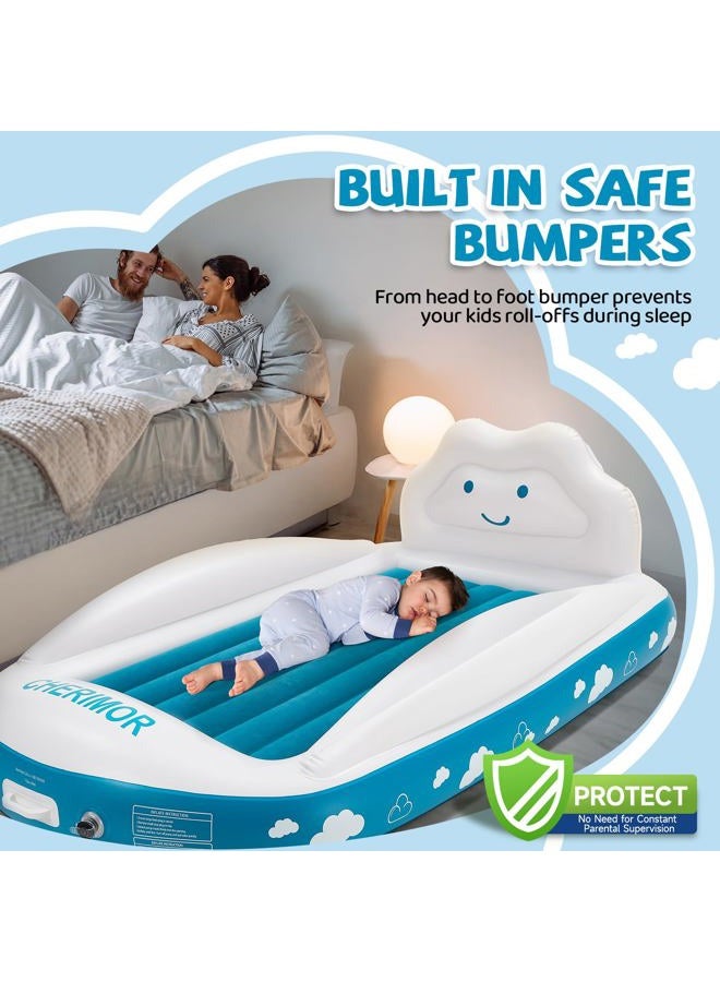 CHERIMOR Toddler Air Mattress with Electric Pump, Toddler Travel Inflatable Bed with Safety Sides, Portable Mattress for Travel, Camping, Sleepovers for - Image 4