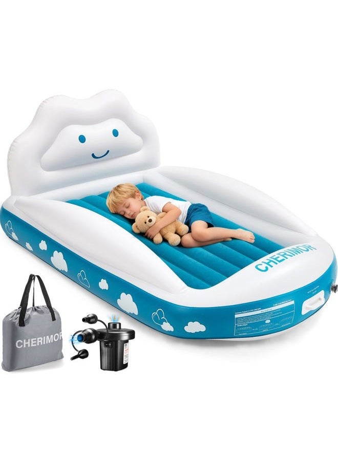 CHERIMOR Toddler Air Mattress with Electric Pump, Toddler Travel Inflatable Bed with Safety Sides, Portable Mattress for Travel, Camping, Sleepovers for - Image 1