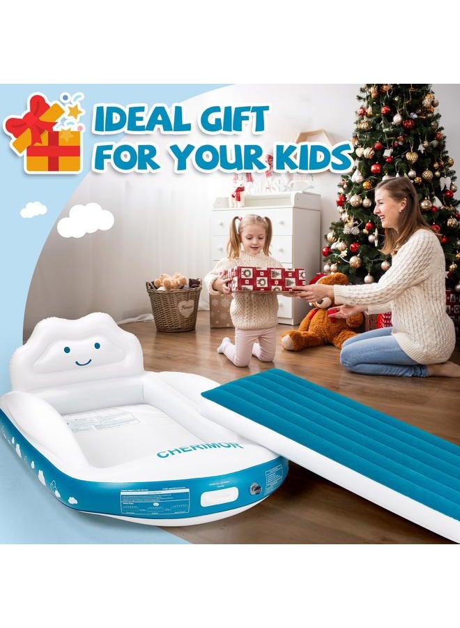 CHERIMOR Toddler Air Mattress with Electric Pump, Toddler Travel Inflatable Bed with Safety Sides, Portable Mattress for Travel, Camping, Sleepovers for - Image 3