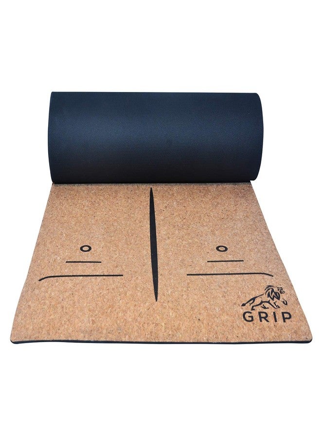 جريب بساط يوغا GRIP® | بساط تمارين | فلين | 24 بوصة × 72 بوصة | سمك 4 مم | تصميم ماندالا | صديق للبيئة | للرجال والنساء | للمنزل والنادي الرياضي - Image 5