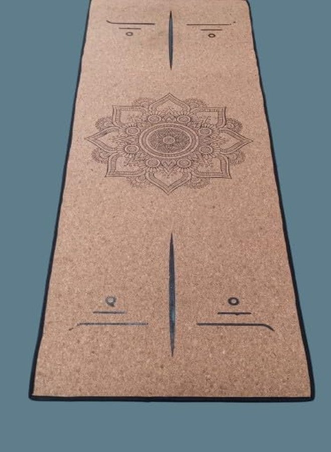 جريب بساط يوغا GRIP® | بساط تمارين | فلين | 24 بوصة × 72 بوصة | سمك 4 مم | تصميم ماندالا | صديق للبيئة | للرجال والنساء | للمنزل والنادي الرياضي - Image 2