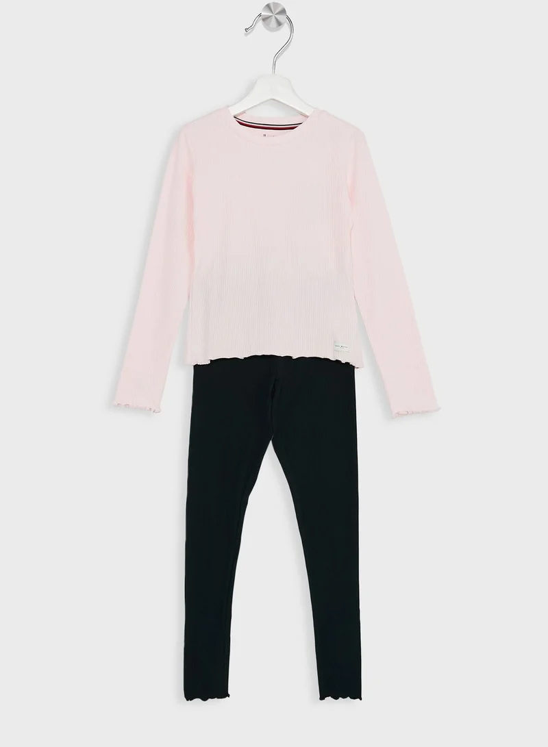 TOMMY HILFIGER Long Sleeves Leggings Pj Set