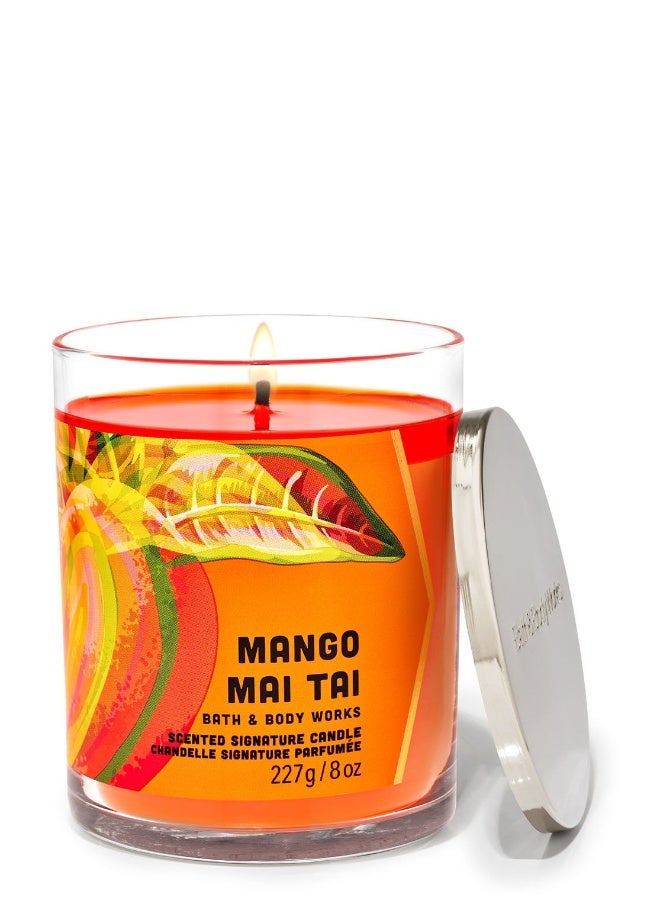 Bath & Body Works Mango Mai Tai Signature Single Wick Candle 