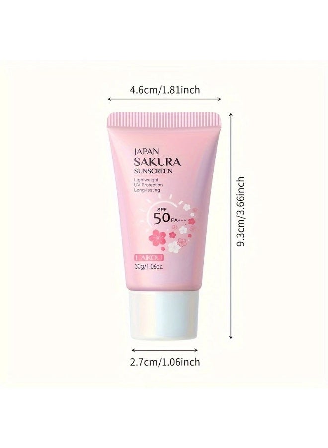 لايكو كريم ساكورا الواقي من الشمس، ٣ قطع * ٣٠ غرام | عامل حماية من الشمس ٥٠/PA+++ | مقاوم للضوء الأزرق والغبار | للوجه والجسم | للجنسين | مناسب للسفر | هدية مثالية لعيد الحب وأعياد الميلاد - Image 5