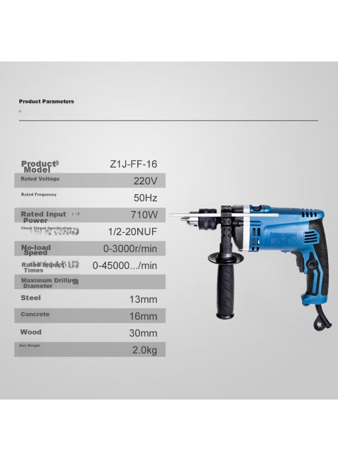 Dongcheng 710w Impact Drill Household Handheld Electric Drill Wired Power Tool Multi-function Electric Drill Z1j-ff-16