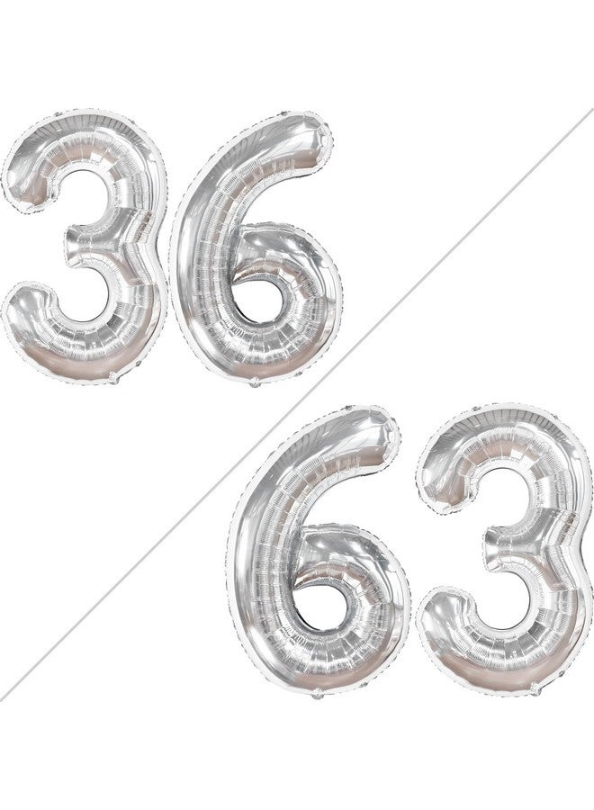KATCHON , Silver 36 Balloon Number - Huge 40 Inch | Silver Number 36 Balloon For 36 Birthday Decorations For Men | 36 Number Balloons For 36Th Birthday Decorations For Women | Number 36 Silver Balloons - Image 2