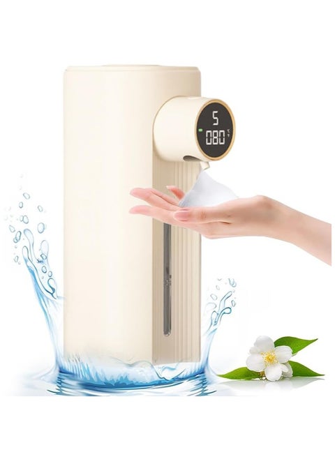Automatic Hand Soap Dispenser, 350 ML Automatic Rechargeable Non-Touch Foam Soap Dispenser, Smart Electric 5 Levels of Adjustable Foam Amount for Bathroom, Kitchen